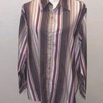 Lee  pink brown contemporary striped long sleeve button Down shirt Photo 0
