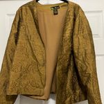 Gold Beaded Open Front Jacket Size XL Photo 0