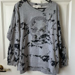 Vintage Havana Oversized Rhinestone Skull Graphic Abstract-Print Pullover Size S Photo 0