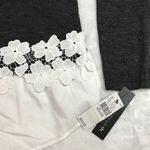 AB Studio Cotton Blend Faux Layered Long Sleeve Sweater Charcoal Gray Medium Photo 6