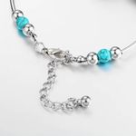 Gorgeous silver plated butterfly bracelet with turquoise‎ beads fashion j… Photo 4