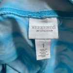 Chico's Weekends Capri Blue Tie Dye Cropped Leggings Pocket Size 8 Pima Cotton Photo 3