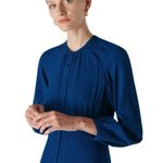 Whistles Dark Blue Eloise Textured Viscose Dress, US Size 10 / UK 14 Photo 2