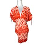Vertigo NWT Polka Dots Printed V-Neck Short sleeve Ruched Bodycon Dress Size L Photo 3