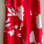 Chelsea28  Floral Ruffle Halter Dress with Slit, Red/White, Tropical, Size XS Photo 3