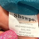 Showpo Teal Satin Dress Size 6 Blue Photo 5