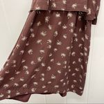 Madewell 100% Silk Mini Dress Size 0 Palm Tree Chocolate Brown Photo 5