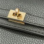 Black Textured Faux Leather Small Satchel Handbag Purse 8 x 6.5 Inch Photo 1