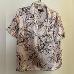 House Of Harlow Womens Satin Sleep Pajama Top L Large Pink Beige Floral Photo 0