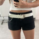 Steve Madden  women WHITE AND silver hanging CHAIN leather BELT Photo 0