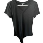 White Birch Black Ribbed Bodysuit Size Small V Neck Photo 6