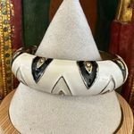 Sequin Black & Ivory Enamel Zigzag Clamper Bracelet Photo 4