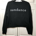 Sundance  Black Raw Edge Crop Sweatshirt Size M Photo 0