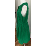 Women's J.CREW Green Eyelet Shirtdress midi Dress Size 12 warm clover green Photo 3