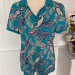 kim rogers BOGO Short Sleeve Multicolored Paisley Top Photo 0