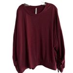 Fabletics Sadie Scrunched Sleeve Pullover Top Black Cherry Maroon Women's XXL Photo 2