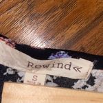 Rewind  Black Floral Dress faux wrap mini dress EUC woman’s small Photo 5