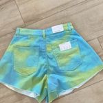 We Wore What  Flare Bell Short, size 26, NWT, Yellow/Green tie dye Photo 4