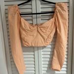 Oh Polly Orange Long Puff Sleeve Corset Top Photo 0