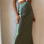 Bec & Bridge NWT Carrie Halter Satin Cut Out Cream Green Maxi Dress US 10 Photo 10