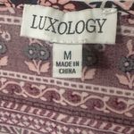 Luxology  Boho Paisley Long Maxi Shift Dress Hippie Floral Burgundy Pink Medium Photo 6