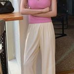 ZARA Milky Pink knit top with square neckline and cut out detail Size S Photo 1