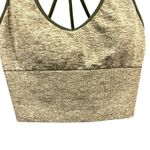 PINK - Victoria's Secret PINK Sport Victoria Secret Heather Gray and Green Strappy Sports Bra, Sz Medium Photo 2