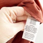 Anthropologie  Dolan V Neck Long Sleeve Blouse Top Terracotta Rust Red Large Photo 5