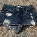 No Boundaries  Dark Blue Distressed Jean Shorts Photo 0