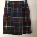 Classic clueless 100% wool tartan plain mini skirt size 10p Photo 2