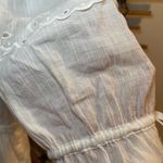 Coach 🤍Women’s EUC  White Mini Tiered Gathered Waist Dress w/ Lace Detail Size 4 Photo 7