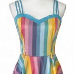 Collectif Rainbow Swing Dress Blue Photo 3