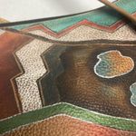 ANUSCHKA Women’s Aztec Style Handbag Multicolored Size 11X2.5X10.5 Genuine Leather Green Photo 2