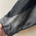 Vintage 90s Ladies Black Leather Trench Coat Full Length Long Large 80s Mob Wife Photo 3