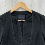 Banana Republic  Jacket Womens 4 Petite Black Cotton Linen Blend Button Front Photo 1