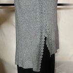 Miss Morena Gray Sweater Lace Long Pleather Sleeves NWOT Womens Large Photo 5
