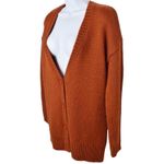 Tobi Womens Rust Orange Knit V Neck Button-Up Long Sleeve Thick Knit Cardigan S Photo 3