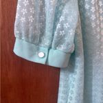 Vintage M.C.S ltd. New York Flapper Dress with Floral Pattern and Bow Detail Blue Size 12 Photo 2