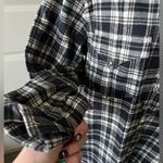 IRO  Black and White Button Down flannel Plaid thick Shirt Photo 2