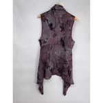 Kaktus Sweater Vest Womens XL Purple Acrylic Knit Abstract Print Cowl Neck Photo 8