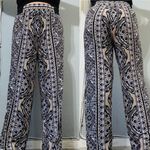 INC International Concepts Black and White Wide Leg Stretchy Boho Pants Size XL Photo 1