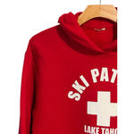 Port Authority Ski Patrol Lake Tahoe Hoodie Womens Size Large Red White Print Pull Over Pocket Photo 1