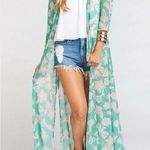 Show Me Your Mumu Karmyn Duster Kimono Jadely Green Floral Size X-small XS Photo 0