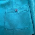 Talbots  Collection Linen Silk Blue Lightweight Blazer Jacket Pockets Womens Sz 8 Photo 3