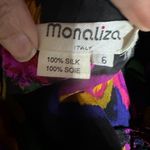 Vintage drop waist skirt in beautiful 100% silk floral design size 6 EUC Black Photo 14