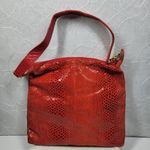 Bags by Pinky Red Patent leather Snakeskin Reptile Convertible Shoulder Bag Photo 5
