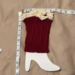 NWT boot cuffs leg warmers burgundy with ecru lace trim more colors available Red Photo 5
