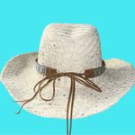 Stylish Tan Cowgirl Hat with Turquoise Accent and a little sparkle all over! Photo 3
