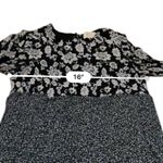 Sézane Sezane Leana Black & White‎ Floral Silk Blend Long Sleeve Shift Mini Dress Sz 38 Photo 11