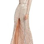 Mac Duggal Embellished Long Sleeve Evening Gown in Rose Gold Size US 6 Photo 10